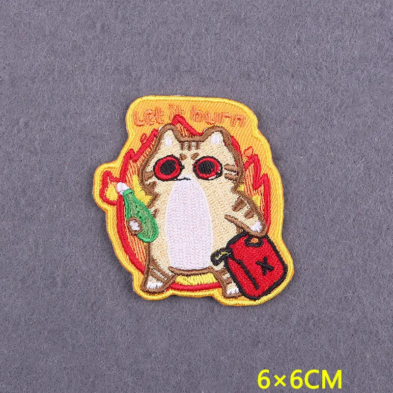 5 unids/lote de parches bordados de fantasma divertido para ropa, parches para planchar a rayas para ropa, insignias de animales Hippie DIY en mochila - imagen 4