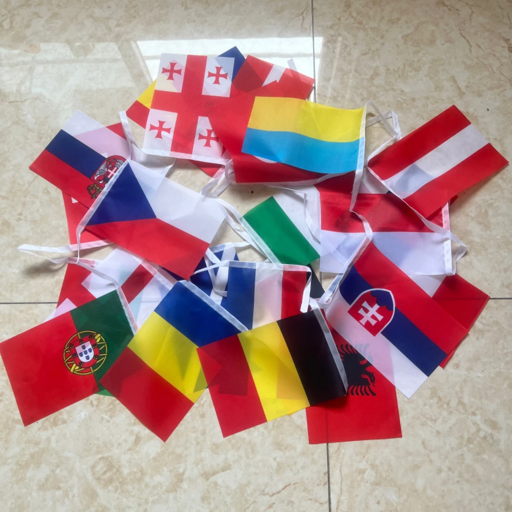 Bandera de la Copa Europea 2024, banderas de fiesta al aire libre, partido de Fútbol, Bar, 14x21cm - imagen 3