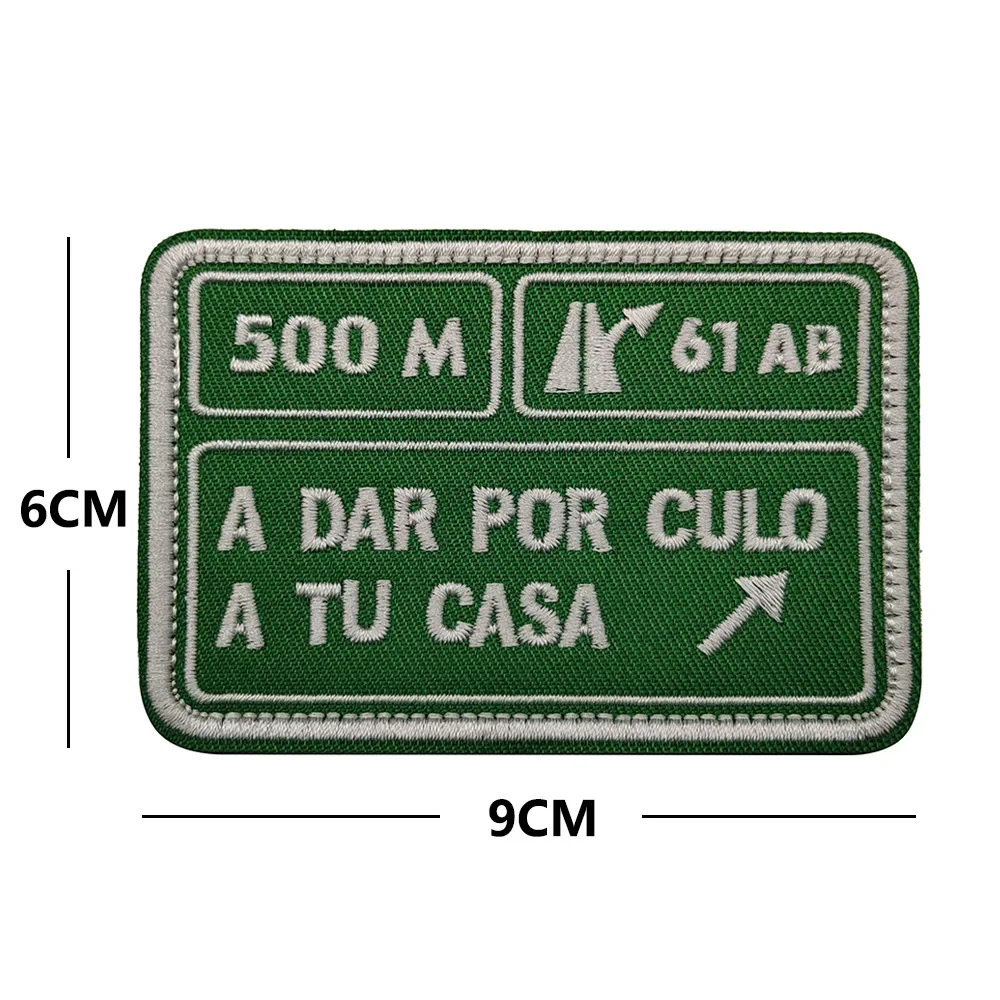 Parches de Velcro bordados en español, insignia de moral táctica, accesorios del alfabeto, mochila, sombreros, pegatinas, 500M - imagen 3