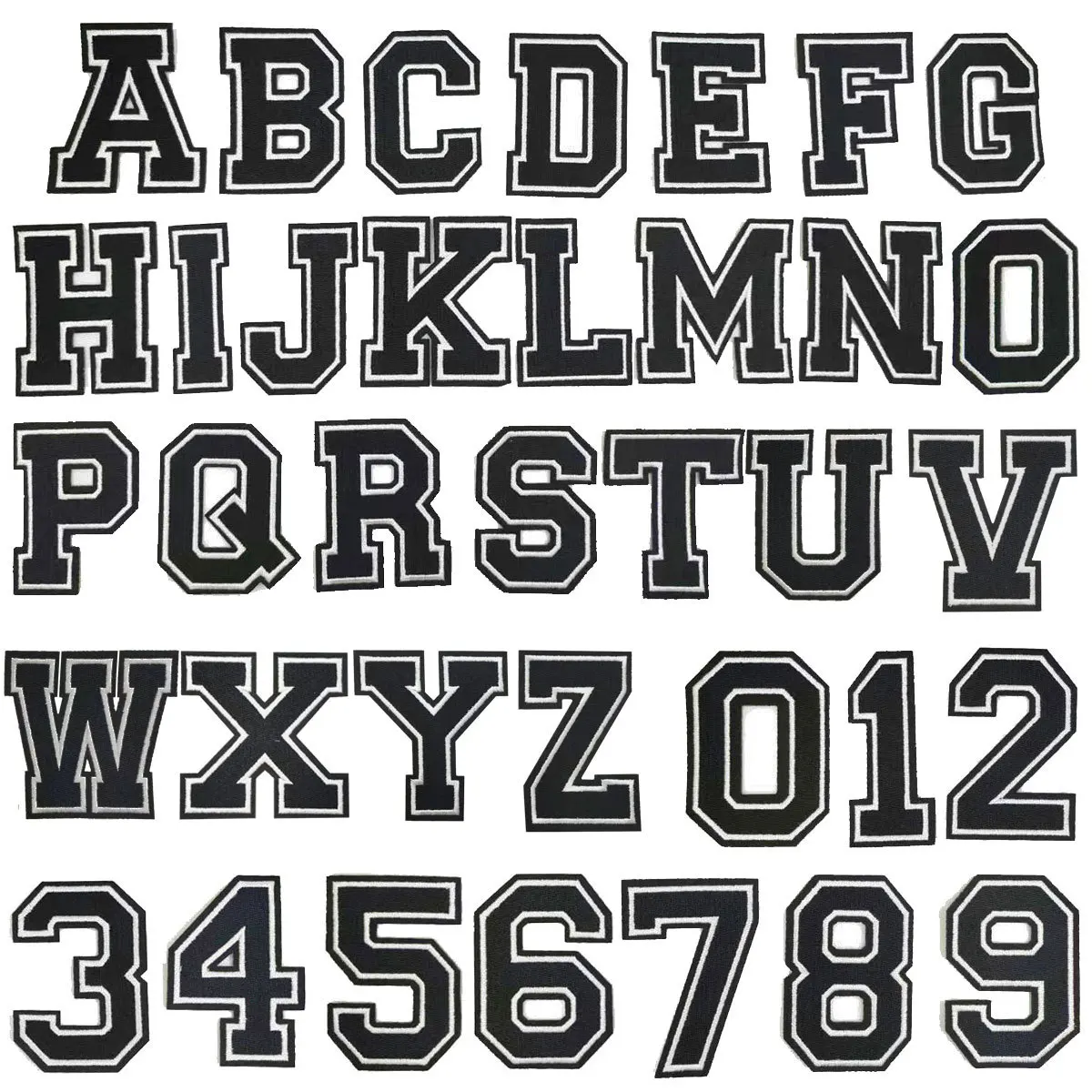 ABC DEF GHI JKL OPQ RST UVW XYZ bordado carta parche ropa hierro en figuras apliques nombre insignia alfabeto pegatina Accesorios