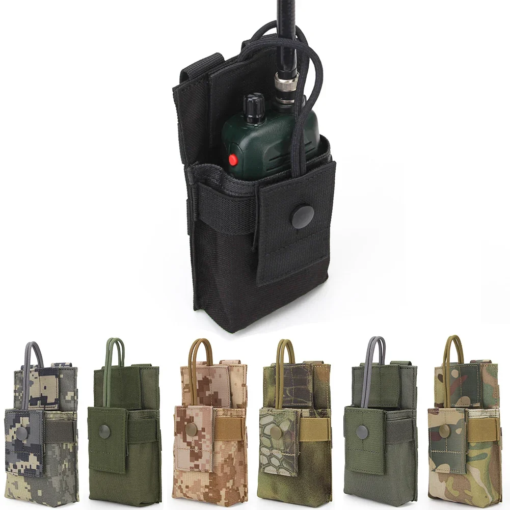 Bolsa táctica de nailon resistente para walkie talkie y cargadores