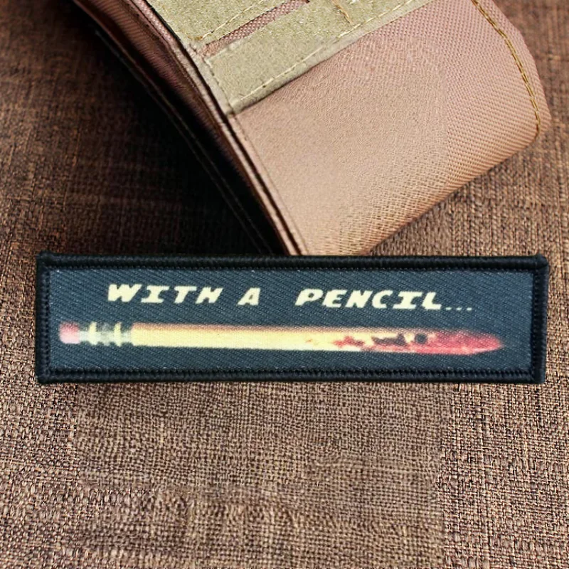 Bring A Pen-parche con estampado de lápiz de sangre para chaleco, insignia de moral con gancho y bucle, pegatinas decorativas para mochila, parches para brazalete para ropa - imagen 2