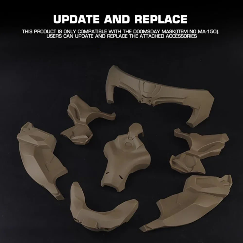 Juegos tácticos CS, decoración protectora de Halloween, accesorios de máscara Doomsday, armadura de adsorción magnética tipo amanecer para máscara MA-150 - imagen 5