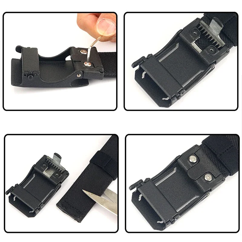 Cinturón táctico de nailon IPSC con hebilla automática metálica - imagen 5