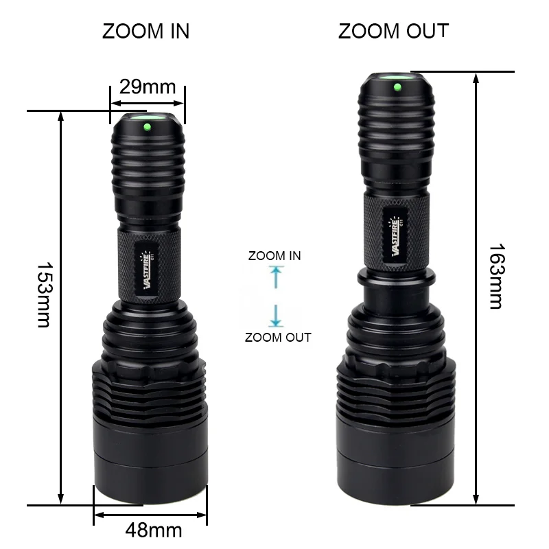 XRE luz depredadora roja, verde y blanca, linterna táctica LED con enfoque con Zoom, antorcha ajustable para caza y pesca Coyote Hog - imagen 5