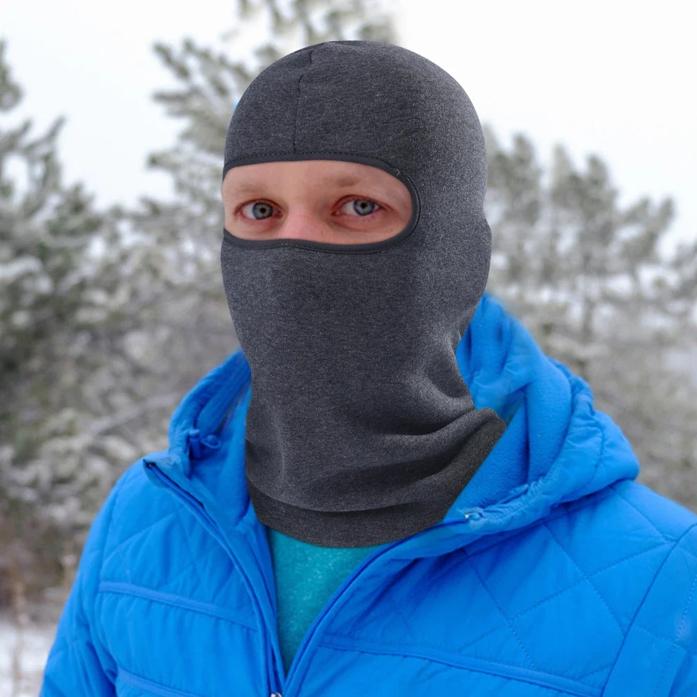 Pasamontañas de lana para motocicleta, máscara facial completa para Moto, cubierta cálida a prueba de viento para Motocross, capucha para motocicleta, casco para motorista y esquí para hombre - imagen 3