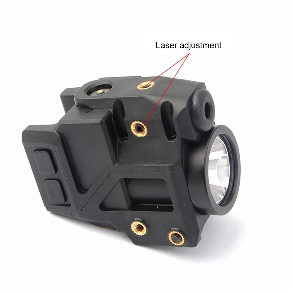 Combo táctico con mira láser, apto para montaje en riel Picatinny, construcción de nailon, caza, pistolas Airsoft, linterna de 500 lúmenes - imagen 5