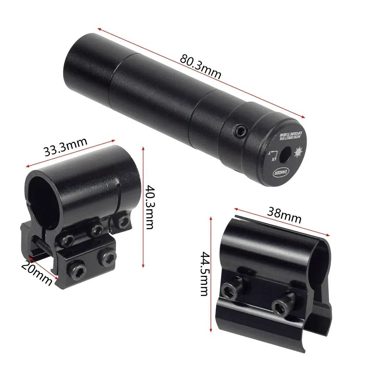 Lasers de armas tácticas ajustables con soporte con Clip para Rifle de pistola de aire para cazar Airsoft, riel Picatinny de 20mm, láser rojo - imagen 2