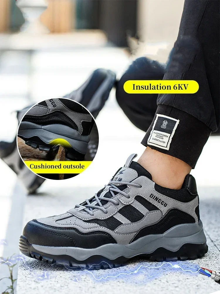 Zapatos de seguridad para el trabajo con aislamiento ligero de 6KV para hombres y mujeres, zapatillas de trabajo transpirables indestructibles antigolpes, botas de seguridad - imagen 5