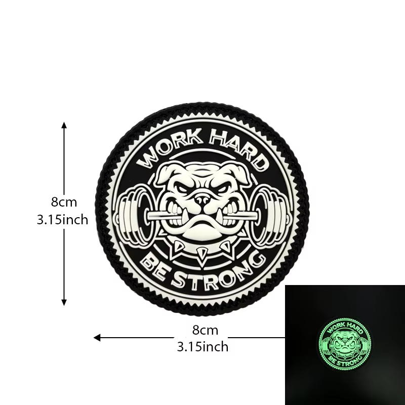 Parche moral PVC 3D Bulldog – Luminoso para chaqueta y mochila - imagen 3