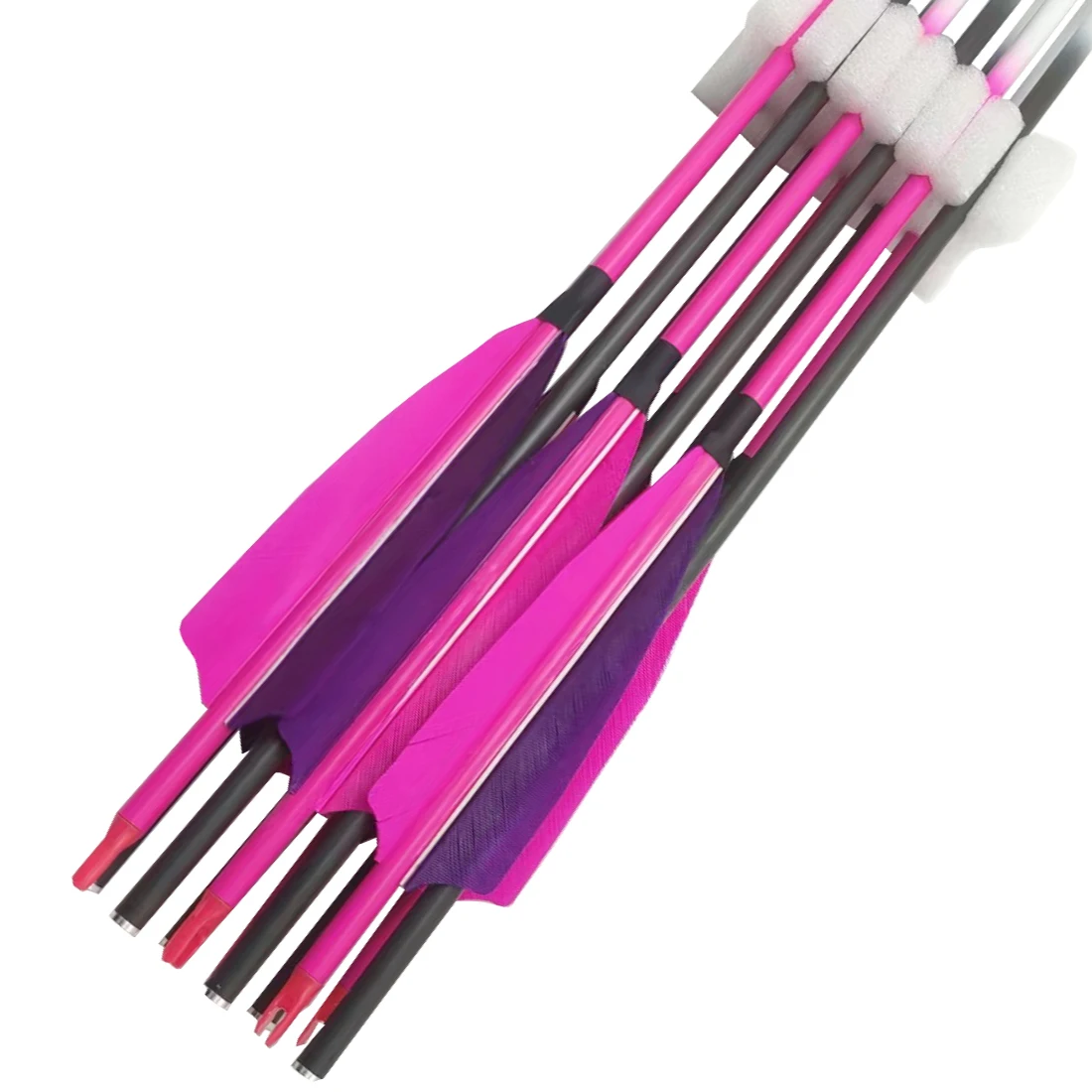 Linkboy-flechas de carbono para tiro con arco, arco recurvo compuesto de plumas de pavo de 32 pulgadas, SP500 id6.2 mm, para caza y Tiro, 12 piezas - imagen 5