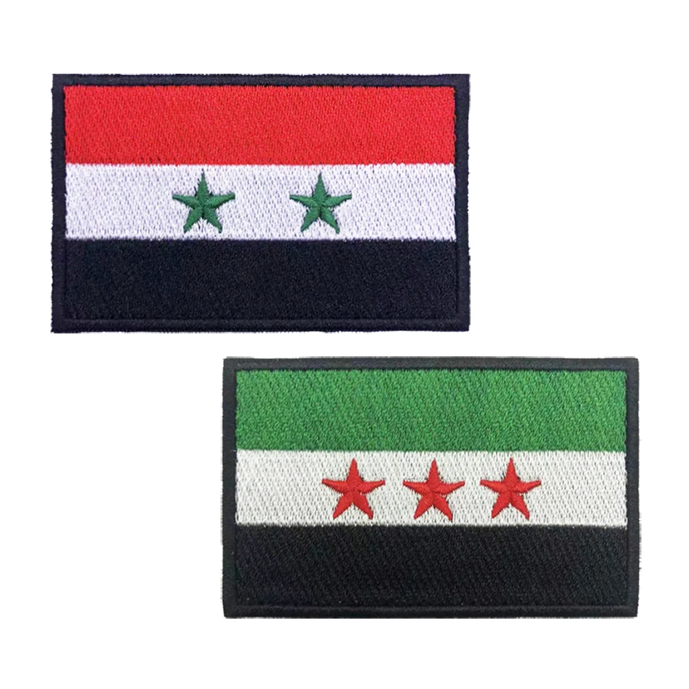 Bandera siriana Siria Samsung parches brazalete parche bordado gancho y bucle hierro en insignia bordada raya militar