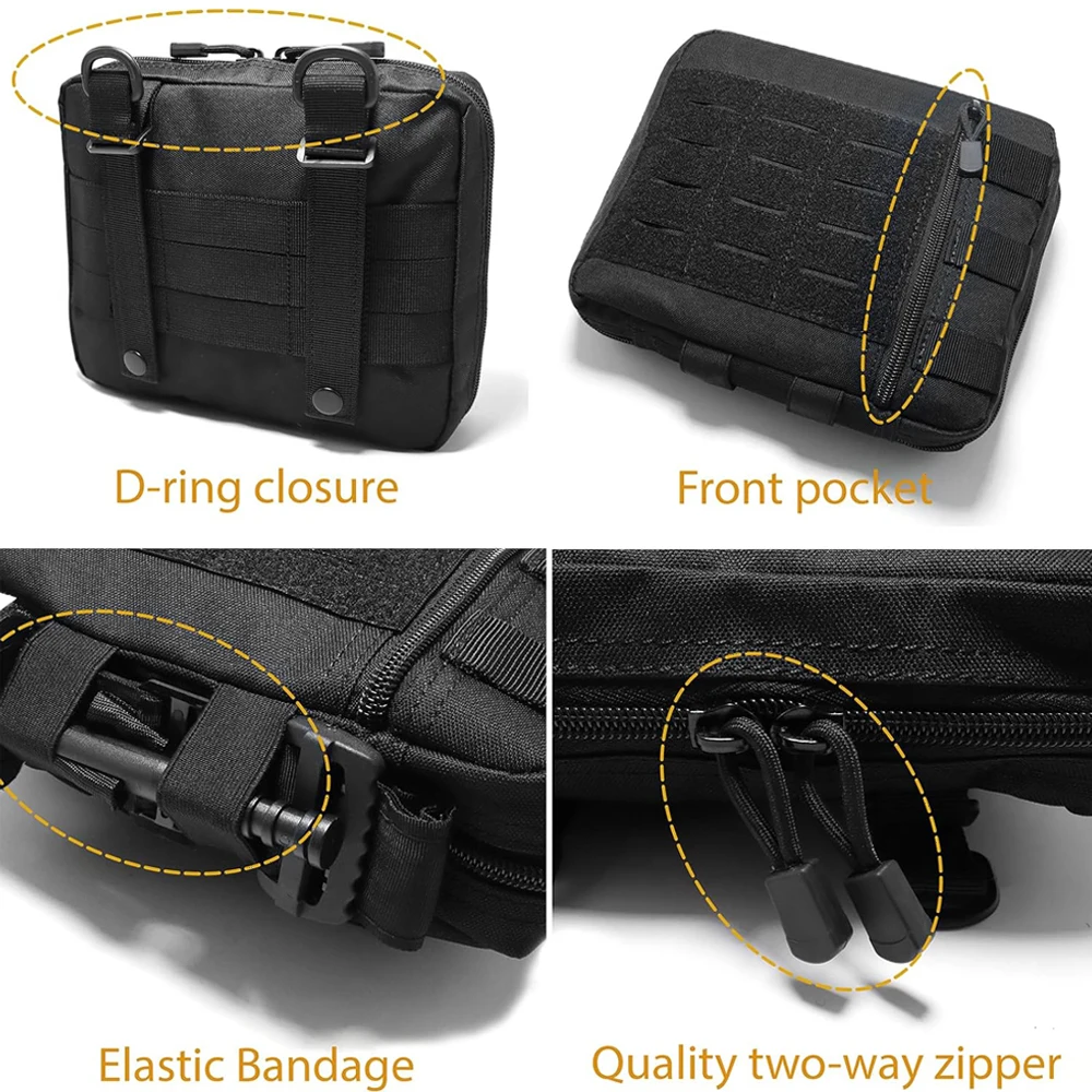 Bolsa táctica Molle Admin, organizador de utilidad para exteriores, bolsa médica EDC, bolsa Modular, riñonera de cintura para caza, Camping y senderismo - imagen 4