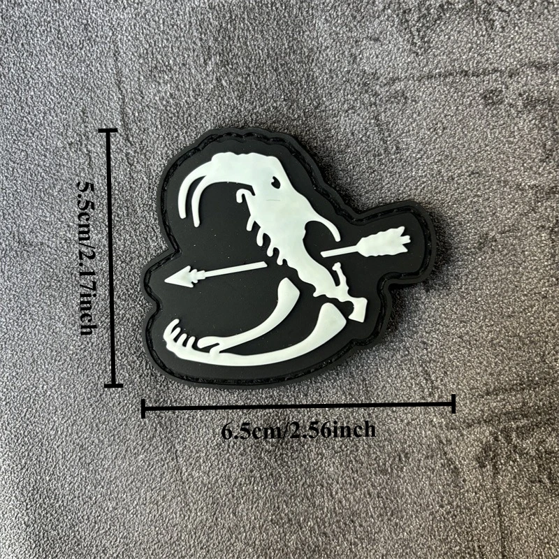 Parche táctico "calavera de dinosaurio", parche de PVC 3D, insignia de moral militar, parches de gancho, pegatinas para ropa y mochila - imagen 3