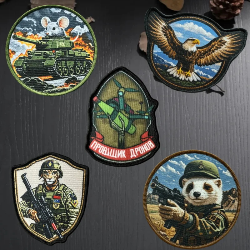 Parche con estampado de animales, soldado militar, insignia de moral táctica, gancho y bucle, pegatina para mochila, parches decorativos para ropa