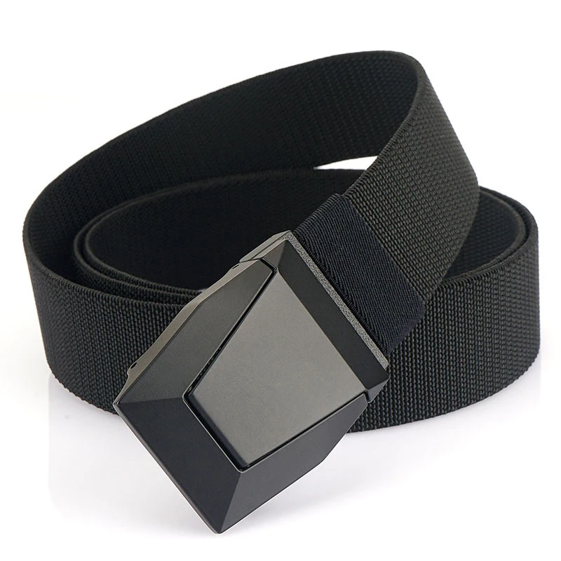 Cinturón táctico con hebilla automática de aleación de Zinc para hombre, cinturón elástico transpirable para pantalones, novedad de 2024 - imagen 3