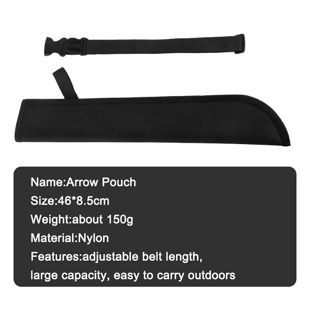 Bolsa de flecha cruzada de cintura ajustable de gran capacidad de 45cm bolsa de almacenamiento de flecha de aljaba portátil negra - imagen 3
