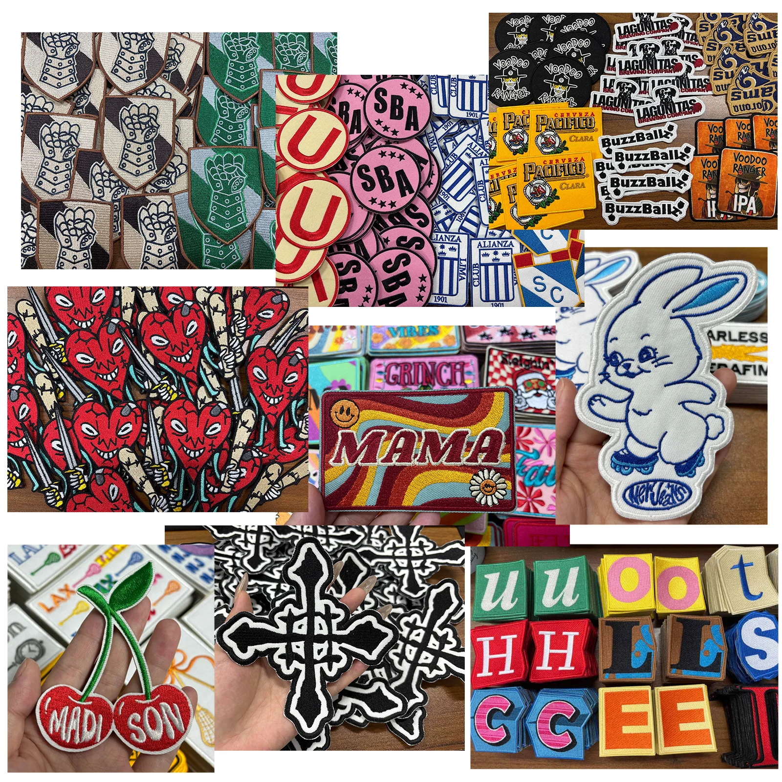 10 unids/set un diseño parche personalizado bordado hierro en parches o parches de gancho y bucle te hace nombre/logotipo/personalidad del texto cualquier forma - imagen 3