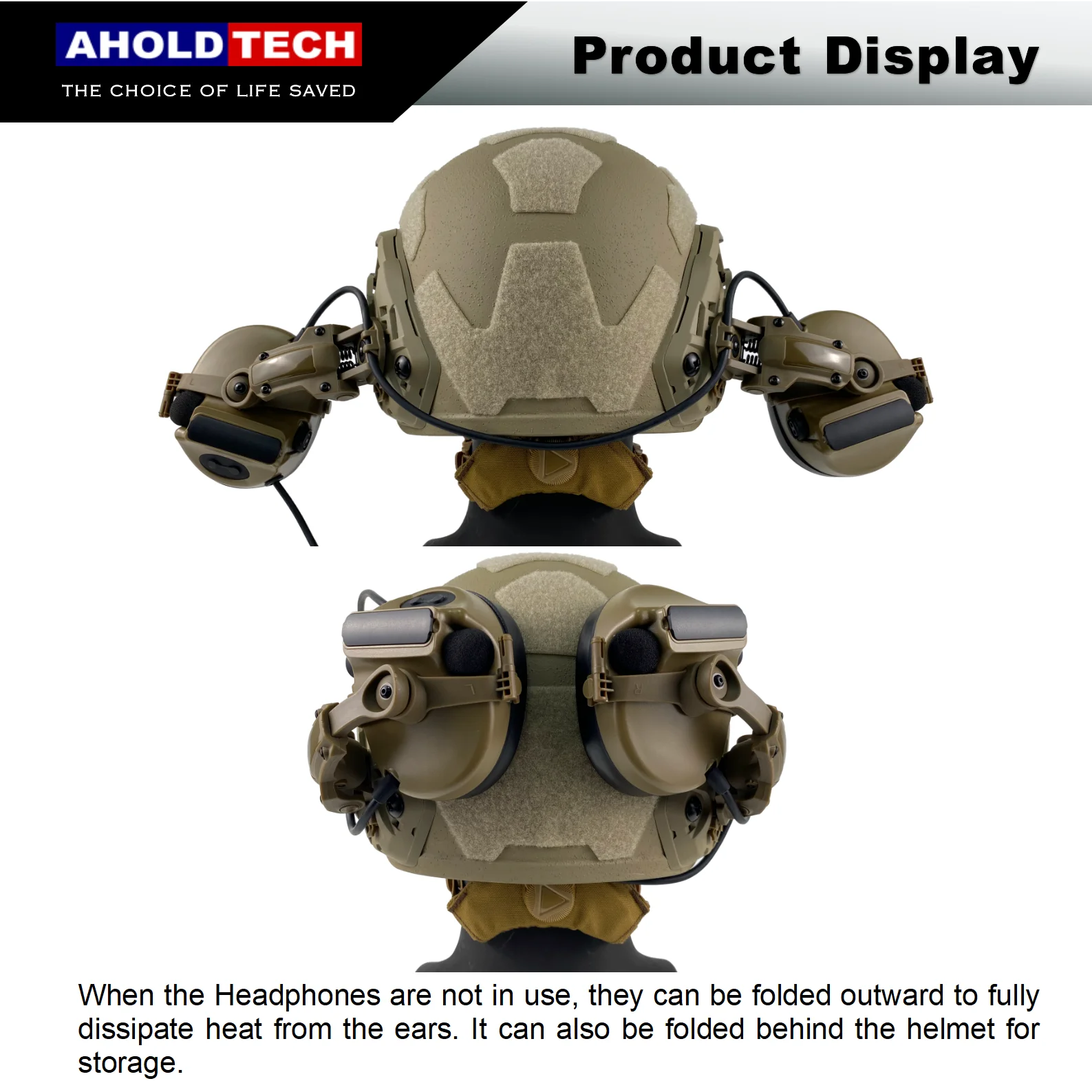 Aholdtech-Soporte táctico para auriculares, adaptador de riel para auriculares ARC/M-LOK Wendy, soporte para auriculares COMTAC Sport hunt - imagen 4