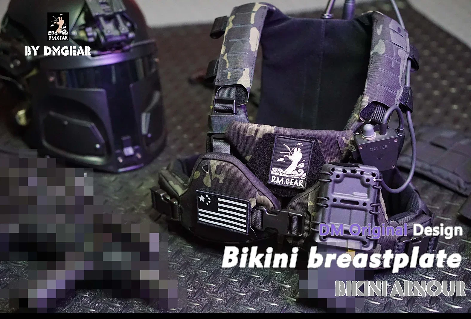 DMGear-Conjunto de Bikini táctico, chaleco de armadura, cuello, protección de entrepierna, Molle, equipo de caza Sexy, ligero - imagen 5