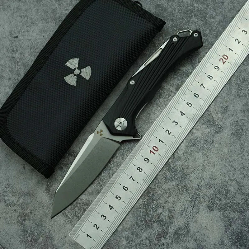 LEMIFSHE JK3287G cuchillo plegable D2 con mango G10 EDC para acampada