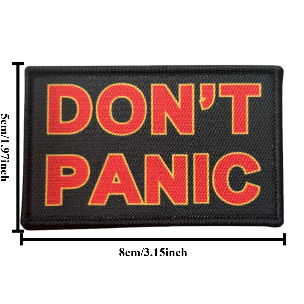 Parche de meme táctico impreso DON'T PANIC, brazalete divertido con gancho y bucle, insignia de moral militar, apliques, pegatinas para mochila - imagen 2
