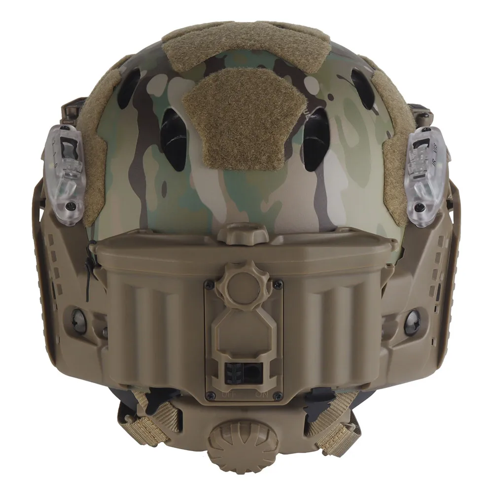 Juego de casco rápido con riel de arco Modular táctico con luz IR de riel de arco Modular, linterna LED, luz de señal doble, caja de batería - imagen 5