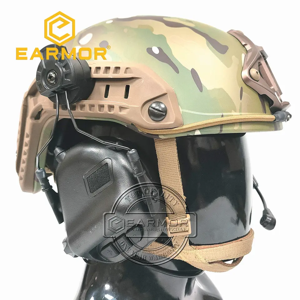 EARMOR-auriculares tácticos militares M32H MOD3, conjunto de adaptador de riel RAC, cancelación de ruido, comunicación de aviación, Softair - imagen 3