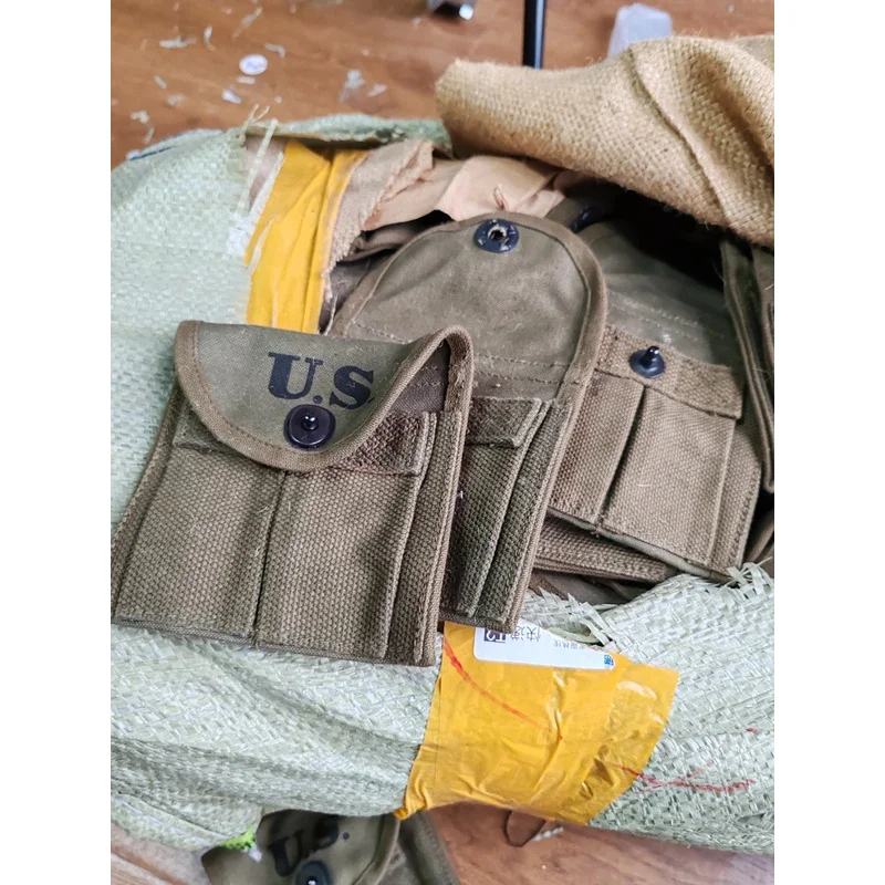 2 uds genuino ORIGINAL de la Segunda Guerra Mundial ejército de EE. UU. M1 M2 carabina lona revista bolsa bolsa militar excedente - imagen 4
