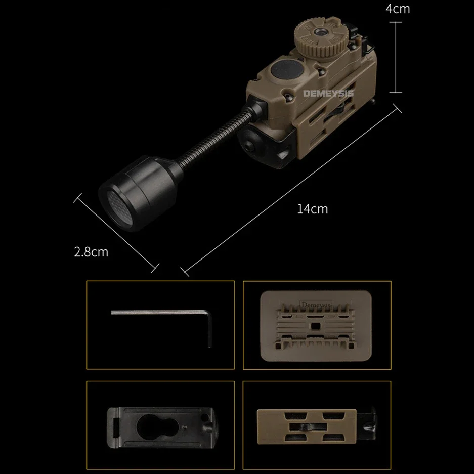 Lámpara táctica para casco, luz estroboscópica multifuncional, luz de cabeza IR roja, verde, azul y blanca, linterna frontal para caza y tiro - imagen 3