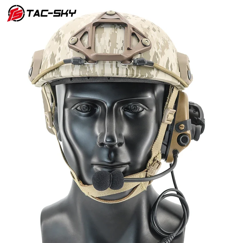 TS TAC-SKY-auriculares tácticos de un solo lado, dispositivo montado en riel de arco OPS-CORE, sin cancelación de ruido, con enchufe kenwood de 2 pines, U94, PTT - imagen 4