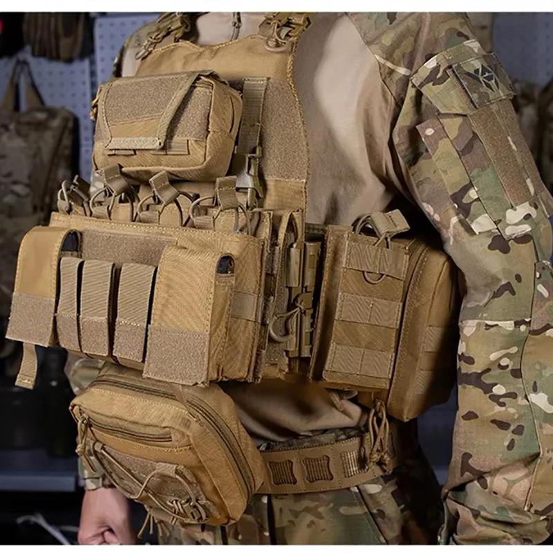 Yakeda 1000D poliéster negro equipo táctico Chaleco táctico Chaleco de entrenamiento portador de placa Molle chalecos tácticos Colete Tatico - imagen 5