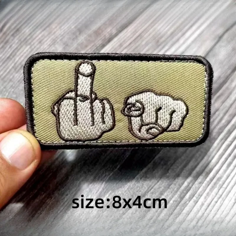 Insignia de moral de gesto OK, parches de gancho y bucle bordados divertidos, brazalete táctico, equipo para exteriores, pegatinas decorativas para mochila - imagen 2