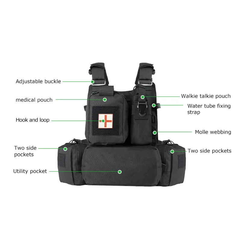 YAKEDA-portador de placa de camuflaje para exteriores, chaleco táctico de liberación rápida con bolsa para revistas, protección de entrepierna - imagen 5