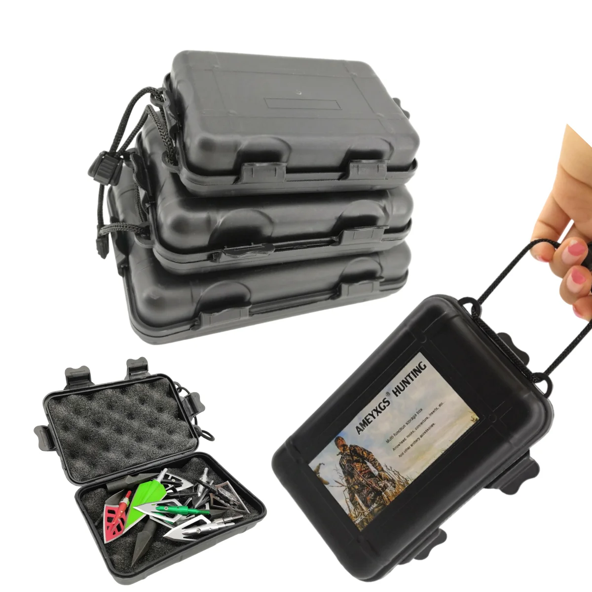 Cajas portátiles de flecha para tiro con arco, caja de punta de flecha pequeña, mediana y grande, para deportes al aire libre, caza, pesca, accesorios de tiro, 1 Uds.