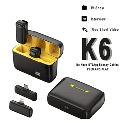 Micrófono solapa inalámbrico K6 Bluetooth para entrevistas y DJ