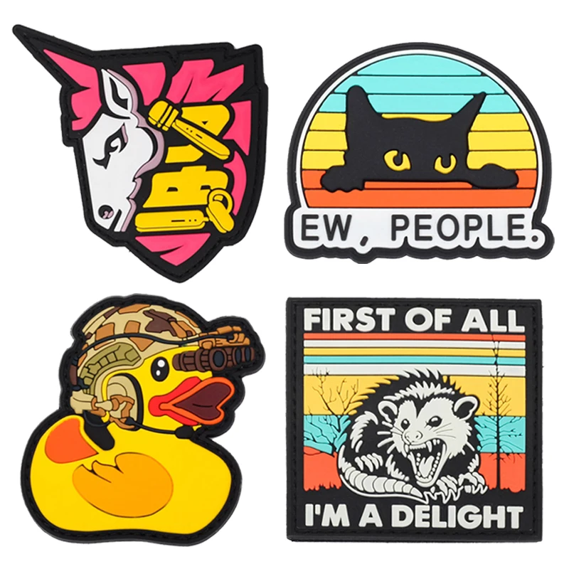 Animales Tigre águila Lobo 3D PVC parche luminoso táctico gancho estereoscópico respaldo moral capítulo mochila al aire libre insignia de goma - imagen 5