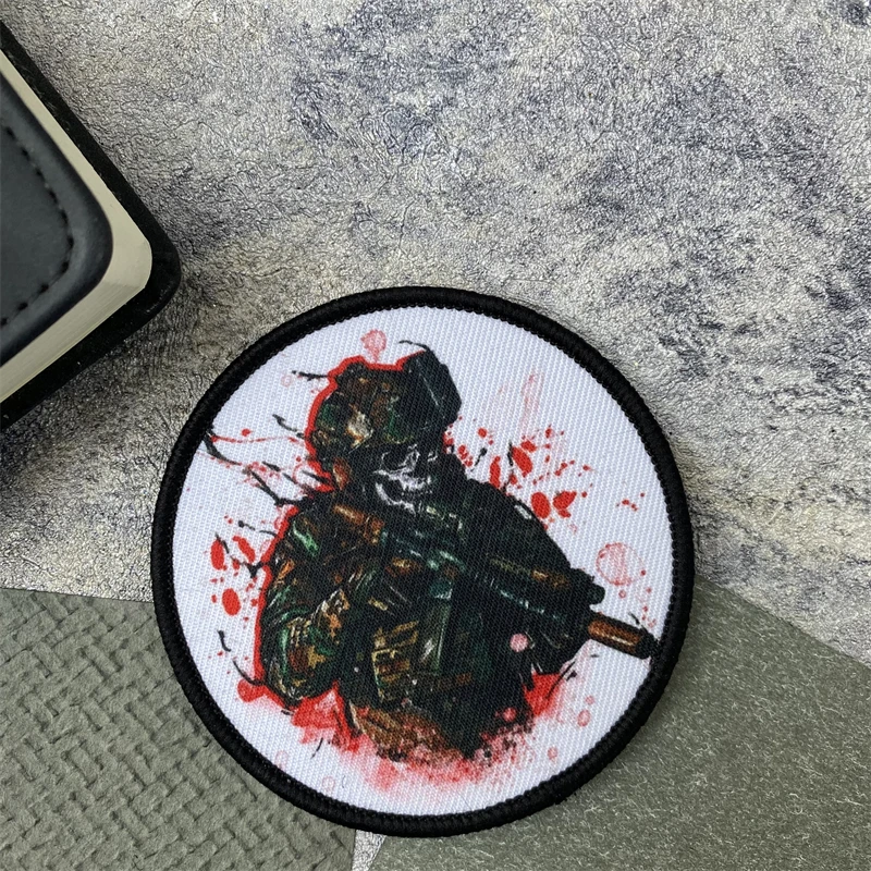 Parche estampado táctico de soldado esqueleto, insignia de moral exquisita, brazalete con gancho y bucle, accesorios para mochila al aire libre, pegatinas - imagen 3