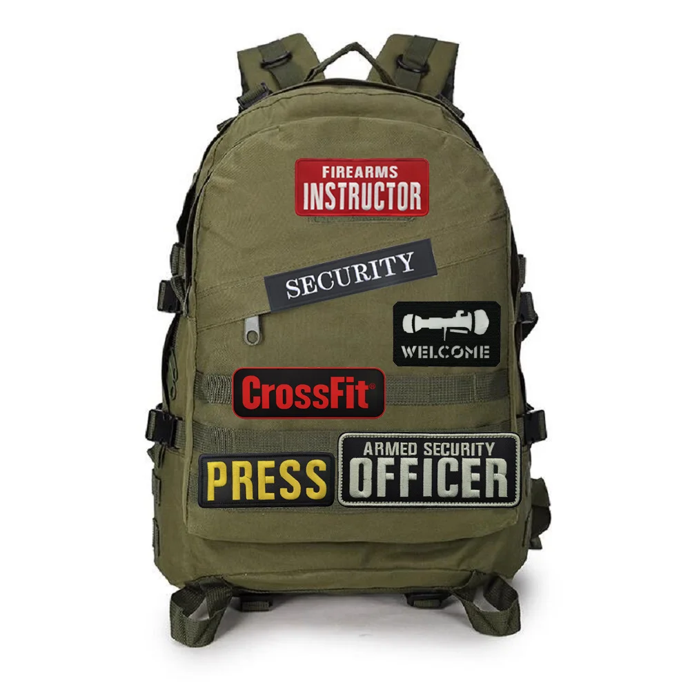 Parche reflectante IR de gran tamaño, único 3D, Oficial bordado, agente de letras en inglés con mochila, parches de bucle de gancho para ropa - imagen 3