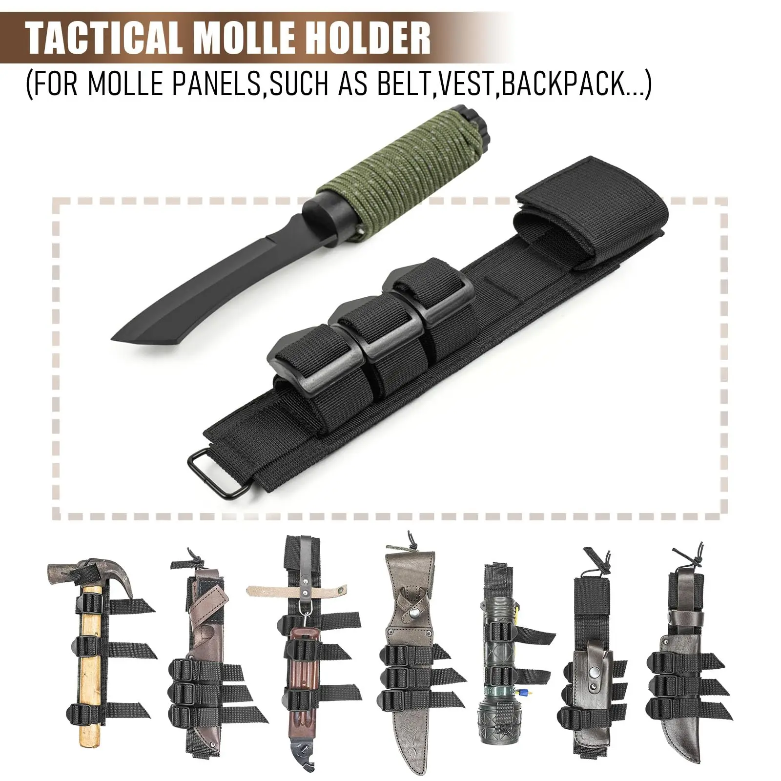 Soporte MOLLE para linterna táctica con funda de transporte - imagen 5