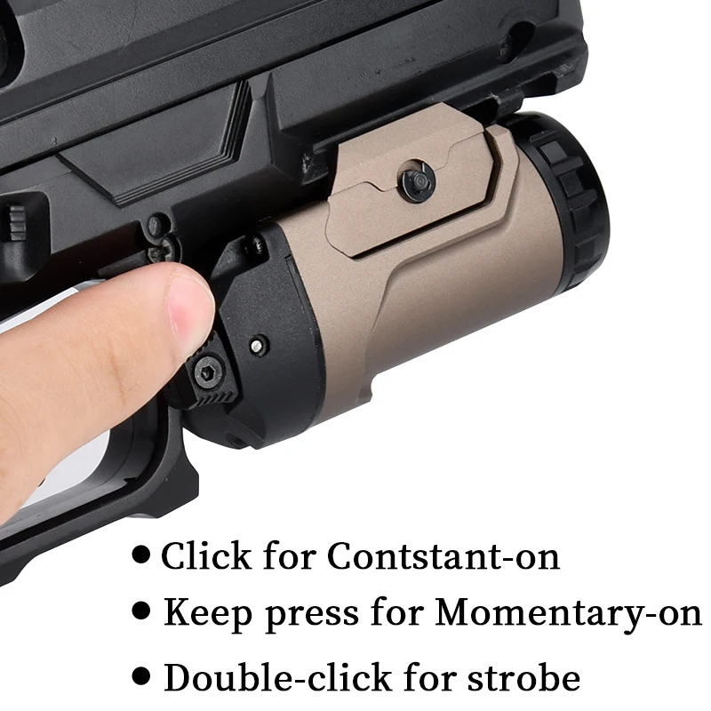 WADSN Foxtrot2R F2R 700 lúmenes arma táctica Flshlight con llaves de localización de riel aptas para riel de 20mm arma Airsoft luz de caza - imagen 5