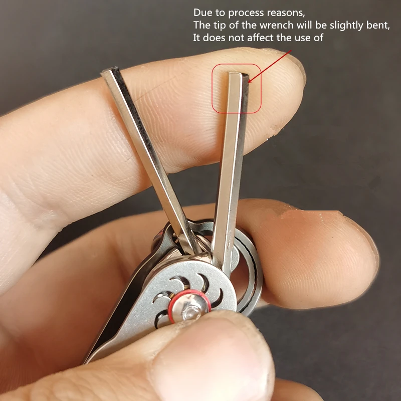 Mini herramienta de combinación de llave Allen plegable pequeña, puede apretar tornillos para abrir la tapa de la botella, dispositivo de encuadernación rápida para exteriores - imagen 3