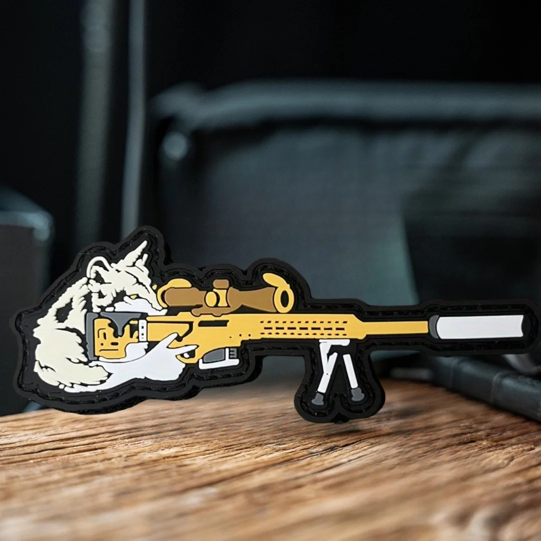 Parche táctico de moral de Lobo de francotirador, brazalete militar, emblema del ejército, parches de gancho y bucle de PVC para pegatina de mochila - imagen 4
