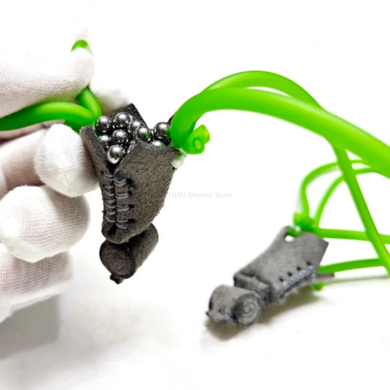 Banda de tubo de goma de látex Natural, bolsillo de cuero elástico de gran capacidad de alta calidad, accesorios para tirachinas de caza, rebote rápido - imagen 3