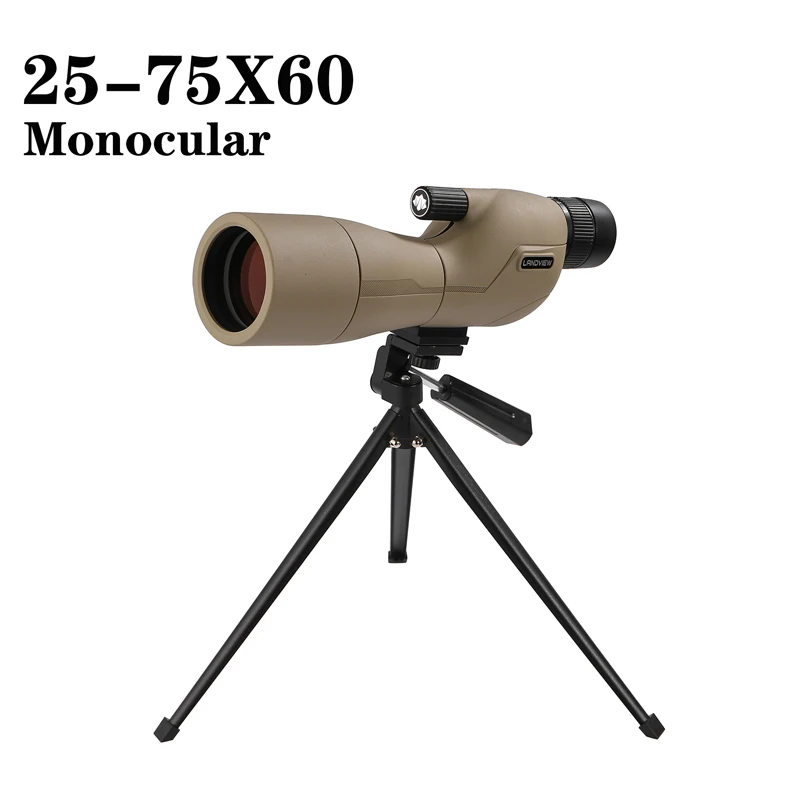 Potente telescopio Monocular para observación de aves, 25-75x60mm, telescopio de largo alcance, Prisma BAK4, binoculares HD para caza