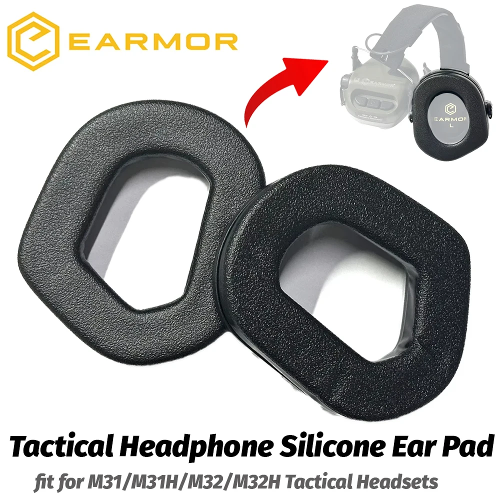 Par de almohadillas tácticas para auriculares EARMOR-S03, almohadillas de silicona para auriculares, accesorios para auriculares, adecuadas para M31, M32, M31H, M32H - imagen 3