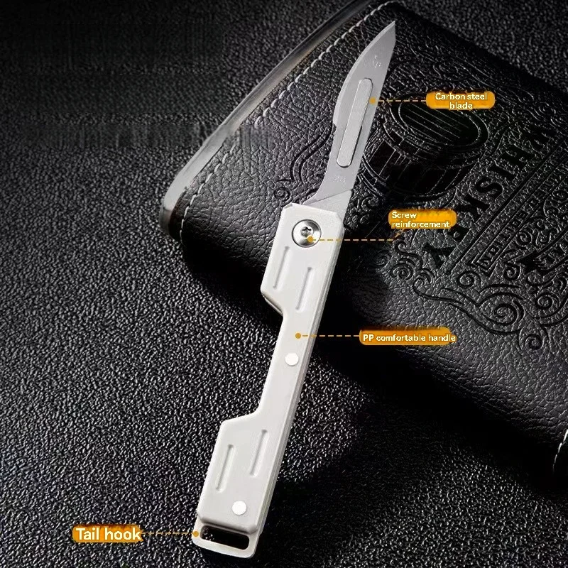 Cuchillo plegable de bolsillo acero inoxidable, hoja desmontable - imagen 4