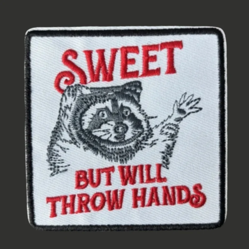 Parche táctico "Dulce pero lanzará las manos", insignia bordada de moral, gancho y bucle, mochila, decoración de ropa, pegatina, brazalete - imagen 2