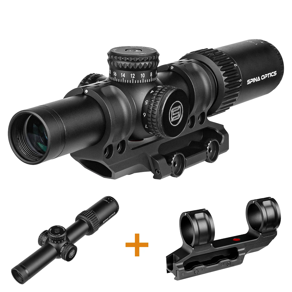 SPINA Optics-mira compacta para Rifle Real, mira telescópica de cristal grabado con retícula roja iluminada, 1-6x24 - imagen 4
