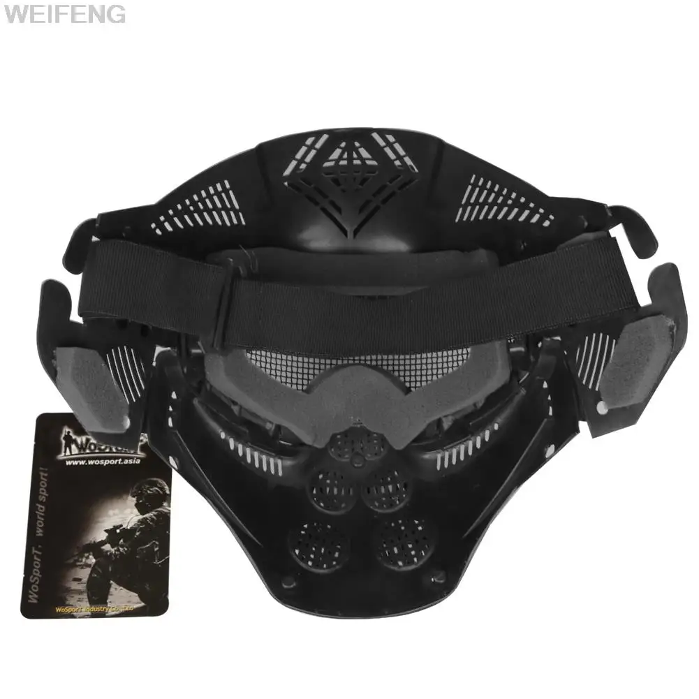 Máscaras tácticas de protección ocular de malla de acero de cara completa para Halloween, CS WarGames, caza, militar, Airsoft, máscara de tiro - imagen 4
